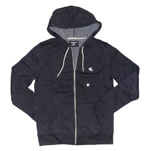 Express Gray Heat zip-up fleece cotton hooded sweatshirt NWT Mens M